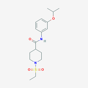 molecular formula C17H26N2O4S B4457818 1-(ethylsulfonyl)-N-(3-isopropoxyphenyl)-4-piperidinecarboxamide 