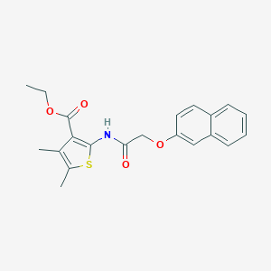 molecular formula C21H21NO4S B445784 Ethyl 4,5-dimethyl-2-{[(2-naphthyloxy)acetyl]amino}thiophene-3-carboxylate 