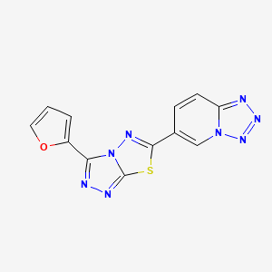 molecular formula C12H6N8OS B4457844 6-[3-(2-furyl)[1,2,4]triazolo[3,4-b][1,3,4]thiadiazol-6-yl]tetrazolo[1,5-a]pyridine 