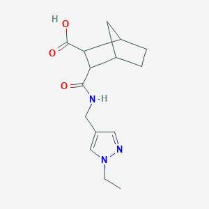 molecular formula C15H21N3O3 B445785 3-({[(1-ethyl-1H-pyrazol-4-yl)methyl]amino}carbonyl)bicyclo[2.2.1]heptane-2-carboxylic acid 