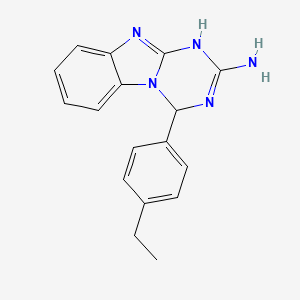 molecular formula C17H17N5 B4457860 4-(4-ethylphenyl)-1,4-dihydro[1,3,5]triazino[1,2-a]benzimidazol-2-amine 