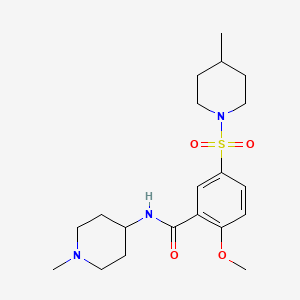 2-methoxy-N-(1-methyl-4-piperidinyl)-5-[(4-methyl-1-piperidinyl)sulfonyl]benzamide