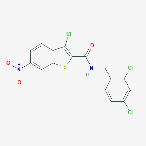 molecular formula C16H9Cl3N2O3S B445788 3-chloro-N-(2,4-dichlorobenzyl)-6-nitro-1-benzothiophene-2-carboxamide 