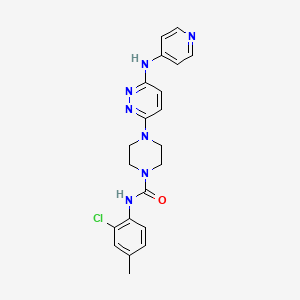 molecular formula C21H22ClN7O B4457893 N-(2-chloro-4-methylphenyl)-4-[6-(4-pyridinylamino)-3-pyridazinyl]-1-piperazinecarboxamide 