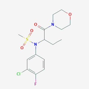 molecular formula C15H20ClFN2O4S B4457903 N-(3-chloro-4-fluorophenyl)-N-[1-(4-morpholinylcarbonyl)propyl]methanesulfonamide 