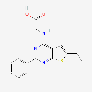 molecular formula C16H15N3O2S B4457919 N-(6-ethyl-2-phenylthieno[2,3-d]pyrimidin-4-yl)glycine 