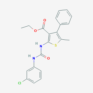 molecular formula C21H19ClN2O3S B445795 Ethyl 2-{[(3-chloroanilino)carbonyl]amino}-5-methyl-4-phenyl-3-thiophenecarboxylate 