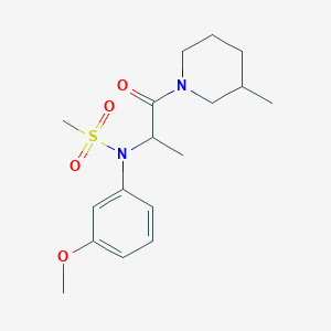 N-(3-methoxyphenyl)-N-[1-methyl-2-(3-methyl-1-piperidinyl)-2-oxoethyl]methanesulfonamide