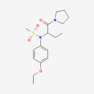 molecular formula C17H26N2O4S B4458002 N-(4-ethoxyphenyl)-N-[1-(1-pyrrolidinylcarbonyl)propyl]methanesulfonamide 