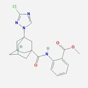 molecular formula C21H23ClN4O3 B445802 methyl 2-({[3-(3-chloro-1H-1,2,4-triazol-1-yl)-1-adamantyl]carbonyl}amino)benzoate 