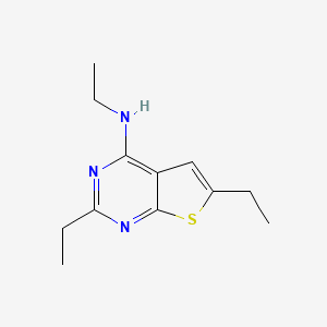 molecular formula C12H17N3S B4458050 N,2,6-triethylthieno[2,3-d]pyrimidin-4-amine 