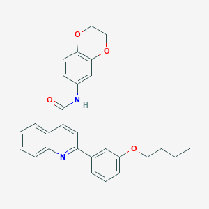 2-(3-butoxyphenyl)-N-(2,3-dihydro-1,4-benzodioxin-6-yl)quinoline-4-carboxamide