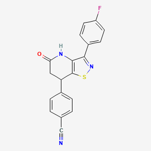 molecular formula C19H12FN3OS B4458075 4-[3-(4-fluorophenyl)-5-oxo-4,5,6,7-tetrahydroisothiazolo[4,5-b]pyridin-7-yl]benzonitrile 