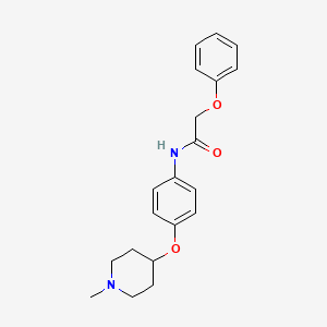 molecular formula C20H24N2O3 B4458140 N-{4-[(1-methyl-4-piperidinyl)oxy]phenyl}-2-phenoxyacetamide 