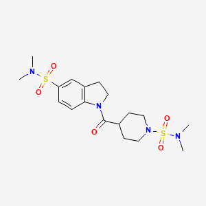 molecular formula C18H28N4O5S2 B4458152 1-({1-[(dimethylamino)sulfonyl]-4-piperidinyl}carbonyl)-N,N-dimethyl-5-indolinesulfonamide 