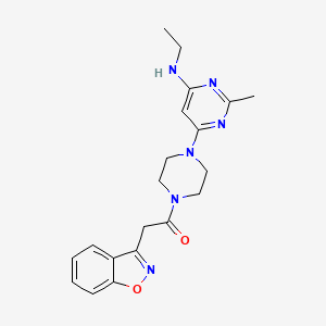 molecular formula C20H24N6O2 B4458165 6-[4-(1,2-benzisoxazol-3-ylacetyl)-1-piperazinyl]-N-ethyl-2-methyl-4-pyrimidinamine 