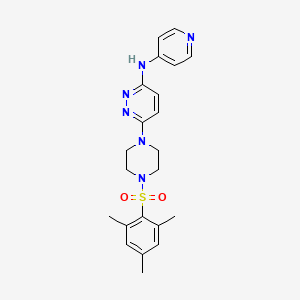 molecular formula C22H26N6O2S B4458222 6-[4-(mesitylsulfonyl)-1-piperazinyl]-N-4-pyridinyl-3-pyridazinamine 