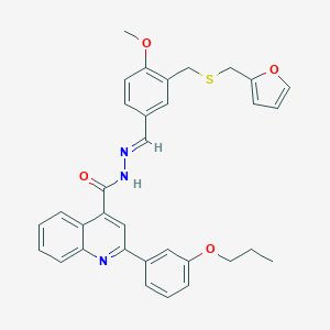 molecular formula C33H31N3O4S B445826 N'-(3-{[(2-furylmethyl)sulfanyl]methyl}-4-methoxybenzylidene)-2-(3-propoxyphenyl)-4-quinolinecarbohydrazide 