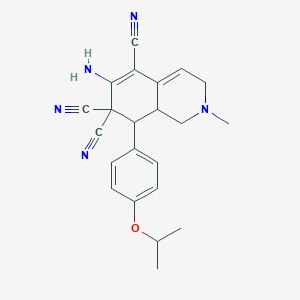 6-amino-8-(4-isopropoxyphenyl)-2-methyl-2,3,8,8a-tetrahydro-5,7,7(1H)-isoquinolinetricarbonitrile