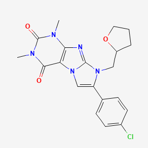 7-(4-chlorophenyl)-1,3-dimethyl-8-(tetrahydro-2-furanylmethyl)-1H-imidazo[2,1-f]purine-2,4(3H,8H)-dione