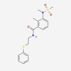 molecular formula C18H22N2O3S2 B4458313 2-methyl-3-[methyl(methylsulfonyl)amino]-N-[2-(phenylthio)ethyl]benzamide 