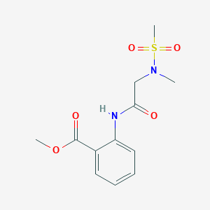 molecular formula C12H16N2O5S B4458339 methyl 2-{[N-methyl-N-(methylsulfonyl)glycyl]amino}benzoate 