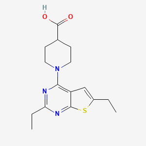 1-(2,6-diethylthieno[2,3-d]pyrimidin-4-yl)-4-piperidinecarboxylic acid