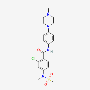 molecular formula C20H25ClN4O3S B4458349 2-chloro-4-[methyl(methylsulfonyl)amino]-N-[4-(4-methyl-1-piperazinyl)phenyl]benzamide 