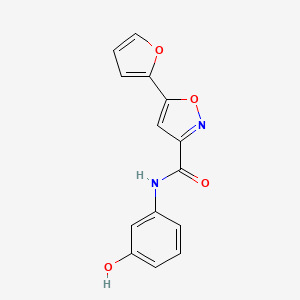 molecular formula C14H10N2O4 B4458358 5-(2-furyl)-N-(3-hydroxyphenyl)-3-isoxazolecarboxamide 