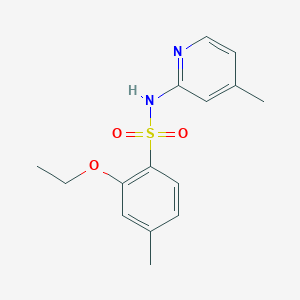 molecular formula C15H18N2O3S B4458372 2-ethoxy-4-methyl-N-(4-methyl-2-pyridinyl)benzenesulfonamide 