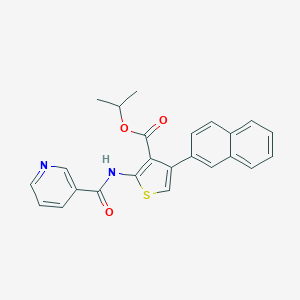 molecular formula C24H20N2O3S B445838 Isopropyl 4-(2-naphthyl)-2-[(3-pyridylcarbonyl)amino]-3-thiophenecarboxylate 