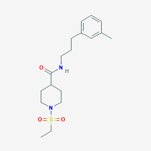 molecular formula C18H28N2O3S B4458392 1-(ethylsulfonyl)-N-[3-(3-methylphenyl)propyl]-4-piperidinecarboxamide 