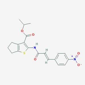 molecular formula C20H20N2O5S B445842 isopropyl 2-[(3-{4-nitrophenyl}acryloyl)amino]-5,6-dihydro-4H-cyclopenta[b]thiophene-3-carboxylate 