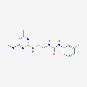 molecular formula C17H24N6O B4458465 N-(2-{[4-(dimethylamino)-6-methyl-2-pyrimidinyl]amino}ethyl)-N'-(3-methylphenyl)urea 