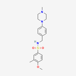 molecular formula C20H27N3O3S B4458480 4-methoxy-3-methyl-N-[4-(4-methyl-1-piperazinyl)benzyl]benzenesulfonamide 