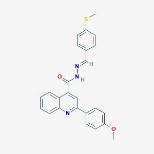 molecular formula C25H21N3O2S B445849 2-(4-methoxyphenyl)-N'-[4-(methylsulfanyl)benzylidene]-4-quinolinecarbohydrazide 