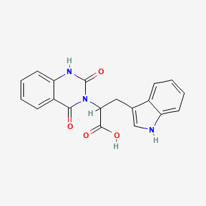 molecular formula C19H15N3O4 B4458500 2-(2,4-dioxo-1,4-dihydro-3(2H)-quinazolinyl)-3-(1H-indol-3-yl)propanoic acid 