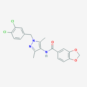 N-[1-(3,4-dichlorobenzyl)-3,5-dimethyl-1H-pyrazol-4-yl]-1,3-benzodioxole-5-carboxamide