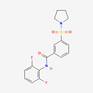 molecular formula C17H16F2N2O3S B4458515 N-(2,6-difluorophenyl)-3-(1-pyrrolidinylsulfonyl)benzamide 