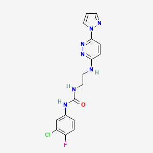 N-(3-chloro-4-fluorophenyl)-N'-(2-{[6-(1H-pyrazol-1-yl)-3-pyridazinyl]amino}ethyl)urea