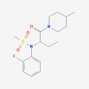 N-(2-fluorophenyl)-N-{1-[(4-methyl-1-piperidinyl)carbonyl]propyl}methanesulfonamide