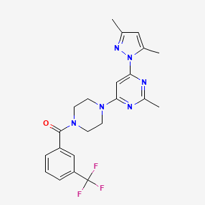 4-(3,5-dimethyl-1H-pyrazol-1-yl)-2-methyl-6-{4-[3-(trifluoromethyl)benzoyl]-1-piperazinyl}pyrimidine