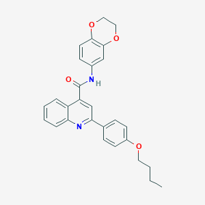molecular formula C28H26N2O4 B445861 2-(4-butoxyphenyl)-N-(2,3-dihydro-1,4-benzodioxin-6-yl)quinoline-4-carboxamide 