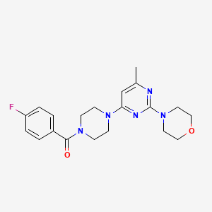 molecular formula C20H24FN5O2 B4458610 4-{4-[4-(4-fluorobenzoyl)-1-piperazinyl]-6-methyl-2-pyrimidinyl}morpholine 