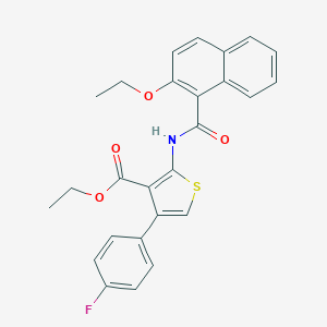 molecular formula C26H22FNO4S B445862 Ethyl 2-[(2-ethoxy-1-naphthoyl)amino]-4-(4-fluorophenyl)thiophene-3-carboxylate 