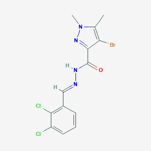 molecular formula C13H11BrCl2N4O B445865 4-bromo-N'-(2,3-dichlorobenzylidene)-1,5-dimethyl-1H-pyrazole-3-carbohydrazide 