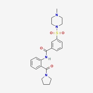 molecular formula C23H28N4O4S B4458658 3-[(4-methyl-1-piperazinyl)sulfonyl]-N-[2-(1-pyrrolidinylcarbonyl)phenyl]benzamide 