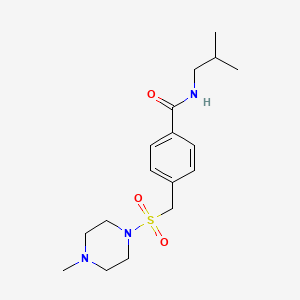 molecular formula C17H27N3O3S B4458663 N-isobutyl-4-{[(4-methyl-1-piperazinyl)sulfonyl]methyl}benzamide 