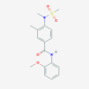 molecular formula C17H20N2O4S B4458710 N-(2-methoxyphenyl)-3-methyl-4-[methyl(methylsulfonyl)amino]benzamide 