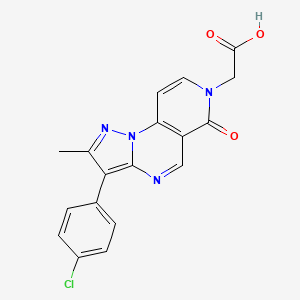 molecular formula C18H13ClN4O3 B4458715 [3-(4-chlorophenyl)-2-methyl-6-oxopyrazolo[1,5-a]pyrido[3,4-e]pyrimidin-7(6H)-yl]acetic acid 